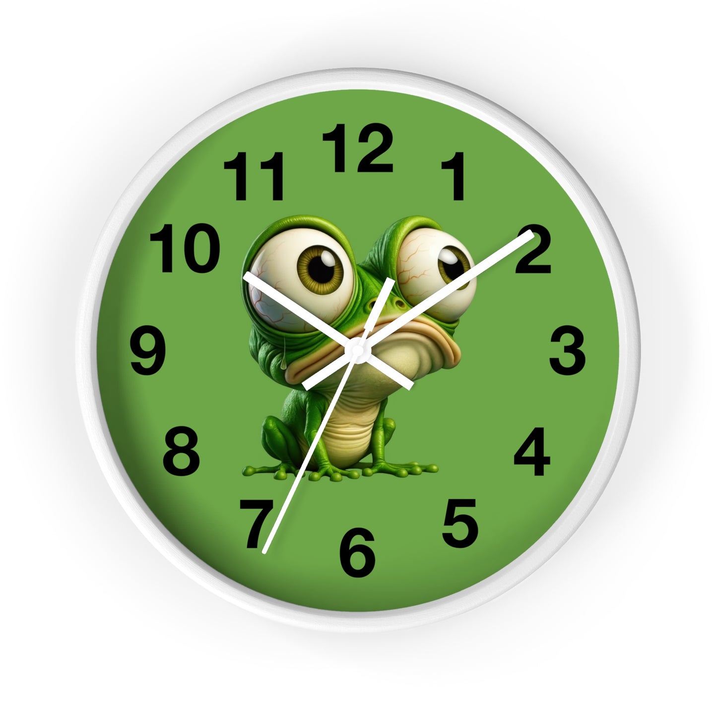Whimsical Frog Wall Clock – Fun Home Decor, Office Accessories, Unique Gift for Kids, Animal-Themed Decoration, Quirky Timepiece