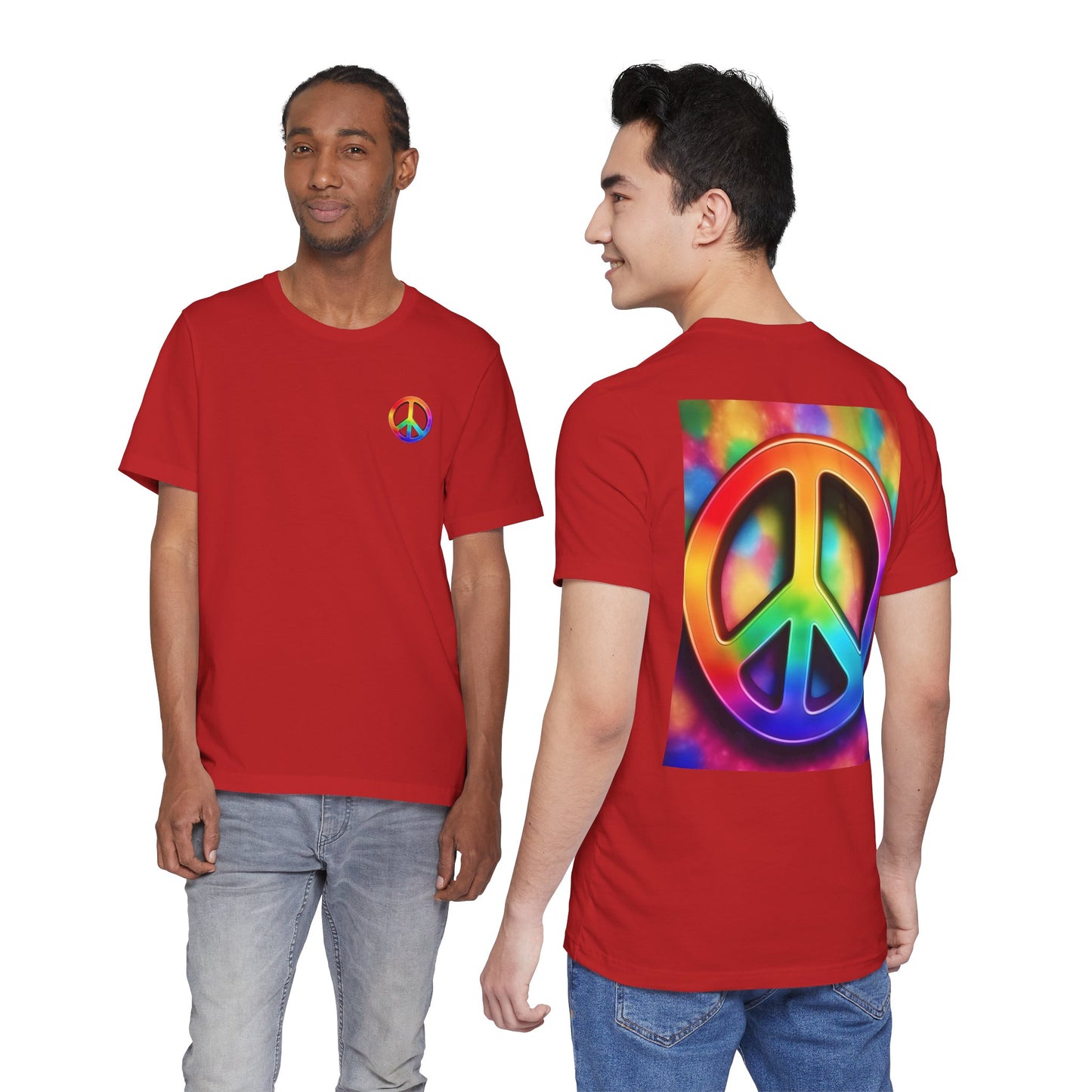 Peace Sign Tie-Dye Tee — Rainbow Hippie Peace Symbol T-Shirt