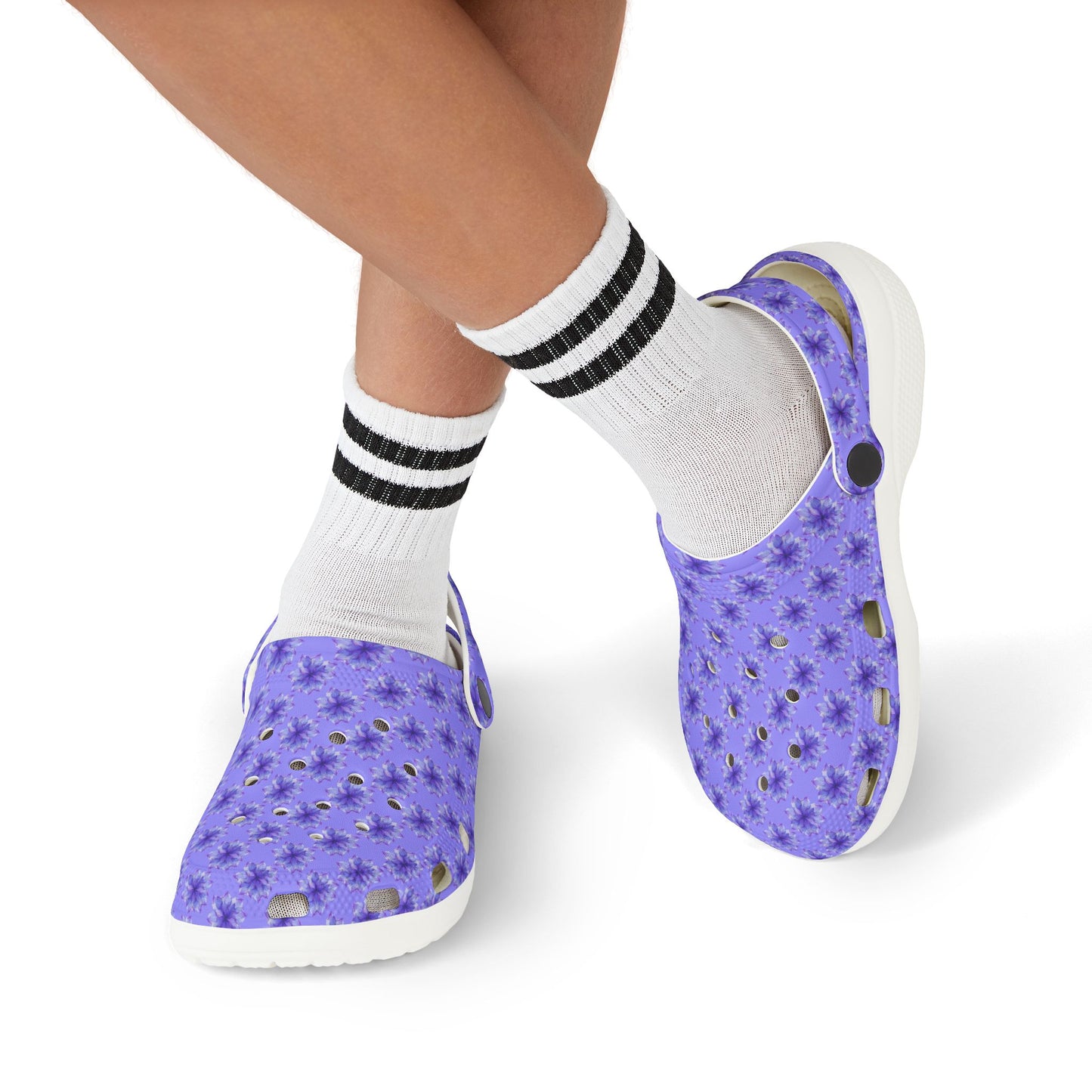 Kids Purple Tie-Dye EVA Foam Clogs — Lightweight Waterproof Garden & Play Shoes