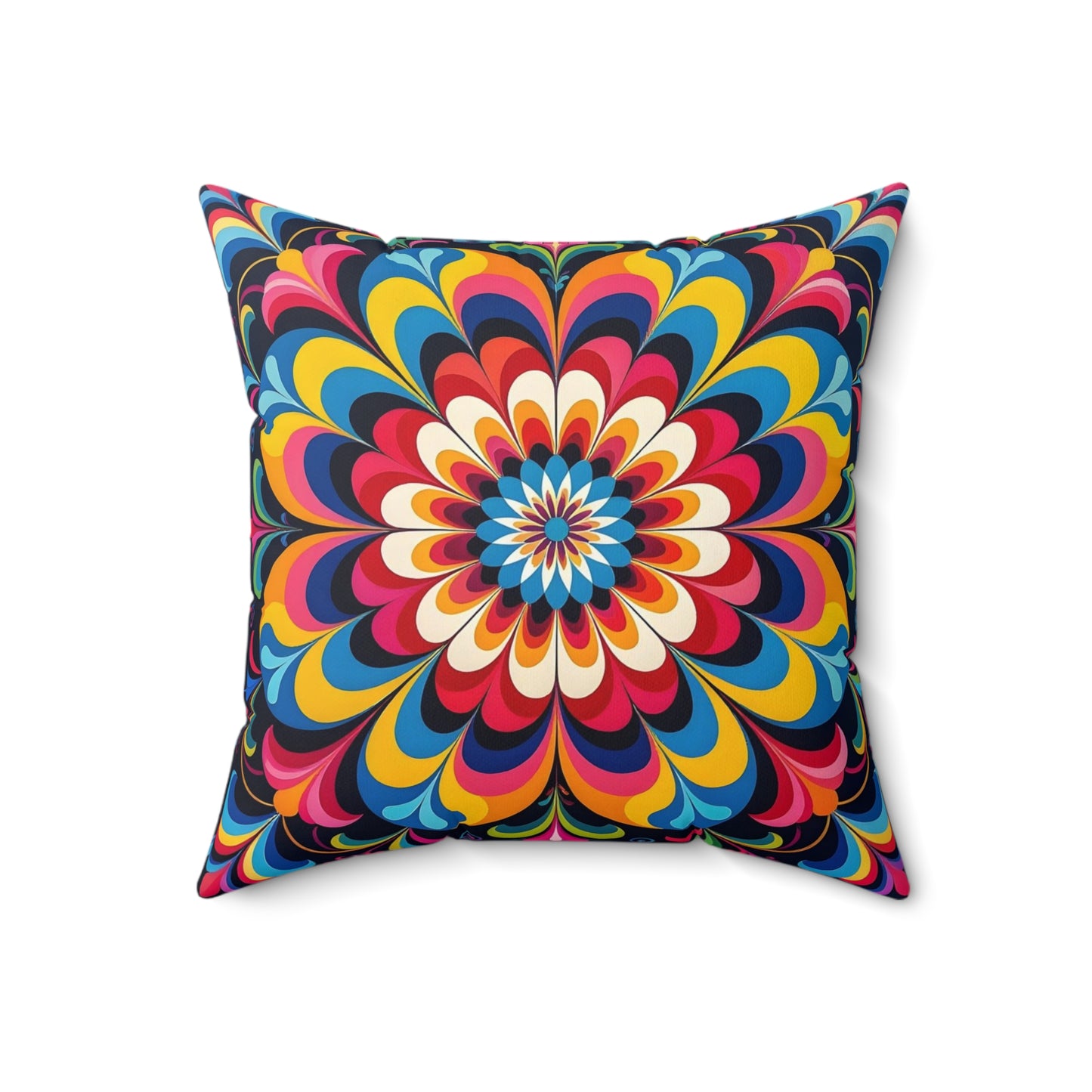Psychedelic Mandala Decorative Pillow