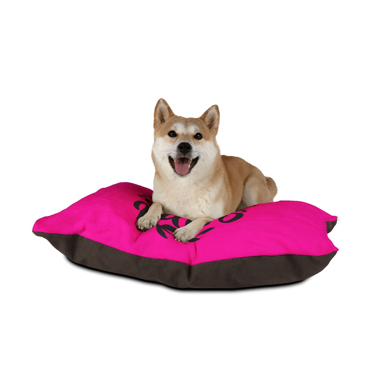 Pet Bed — "Love Has Four Paws" Fuchsia Plush Dog & Cat Bed