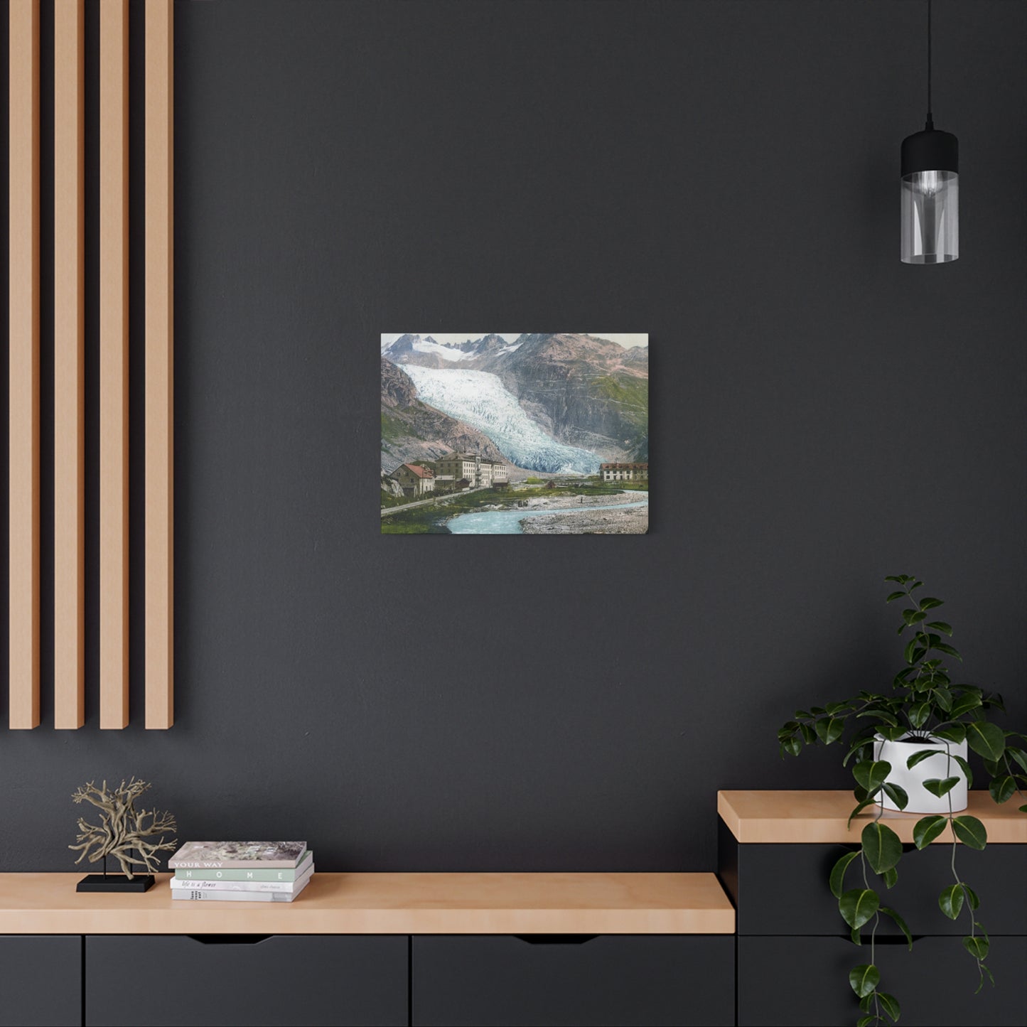 Glacier Village Matte Canvas Print