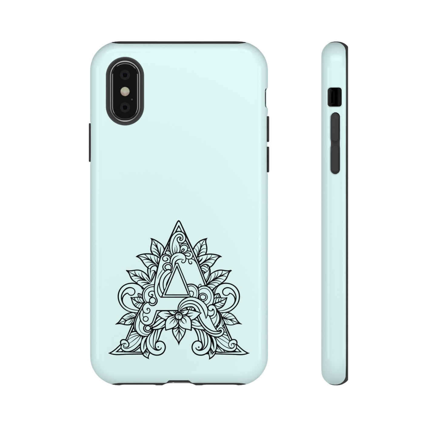 Personalized Tough Phone Case, Floral Monogram Cell Phone Cover, Custom Protective Case, Unique Gift, Birthday, Graduation