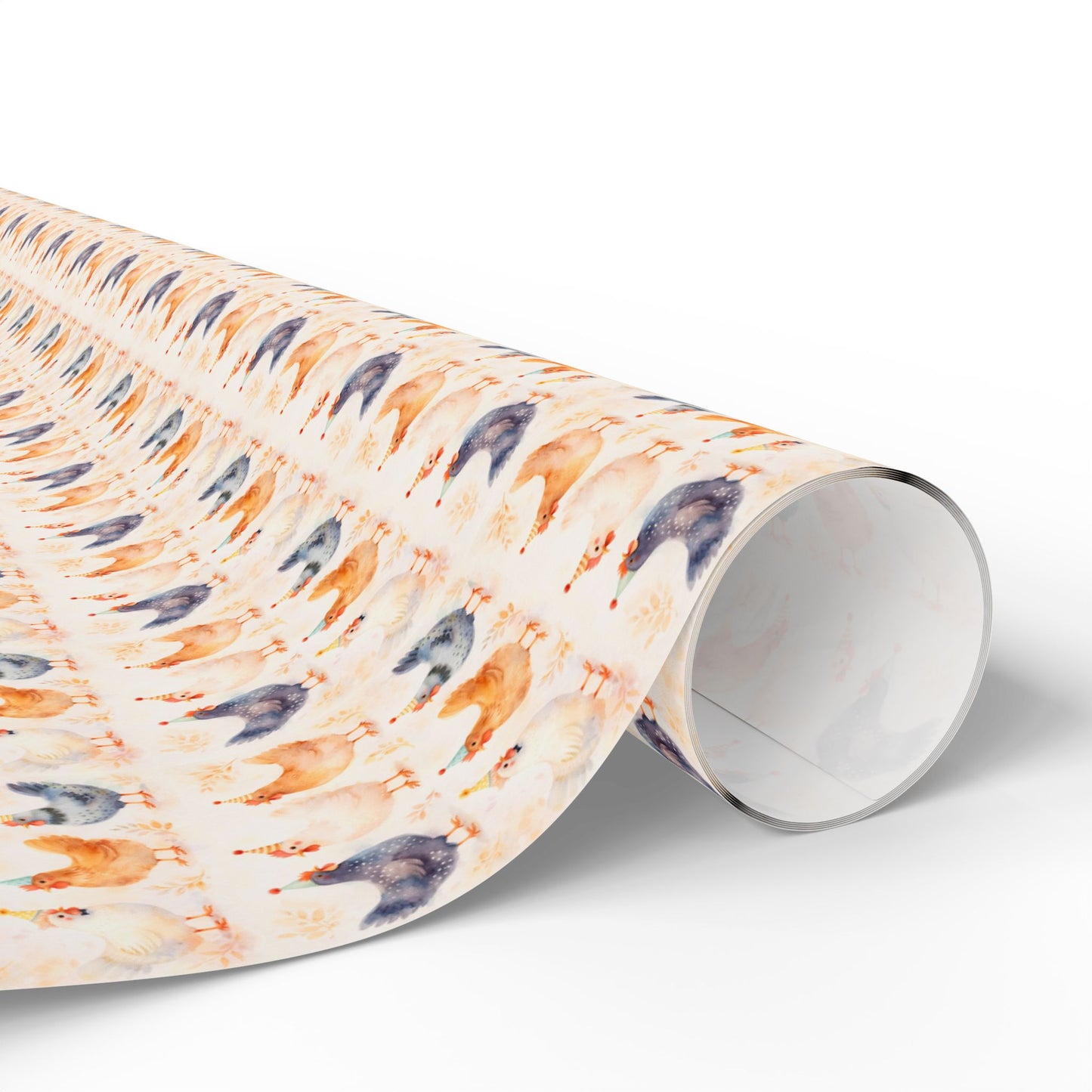 Chicken Watercolor Pattern Wrapping Paper Roll — Cute Pet Gift Wrap