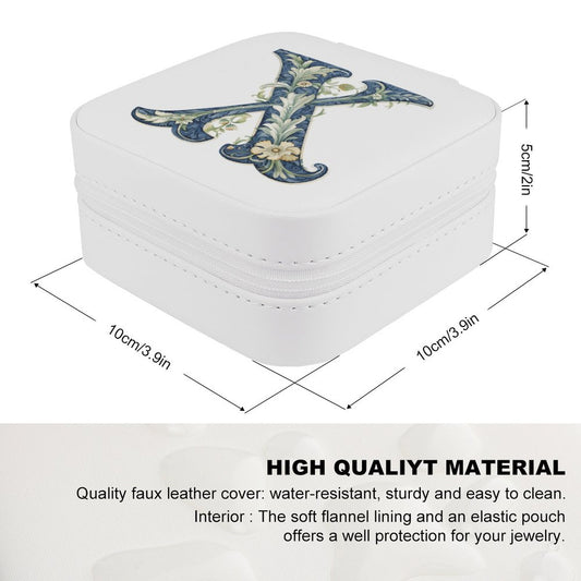 PU Portable Travel Jewellery Box - Letter X