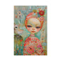 Whimsical Girl & Bird Matte Canvas Wall Art — Stretched Decorative Painting