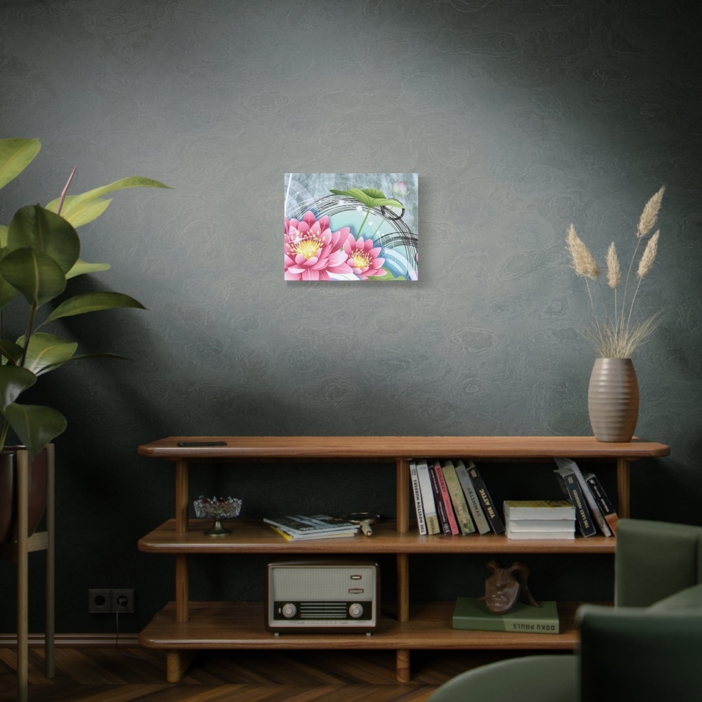 Lotus Blossom Matte Canvas Wall Art — Stretched 1.25" Decorative Print