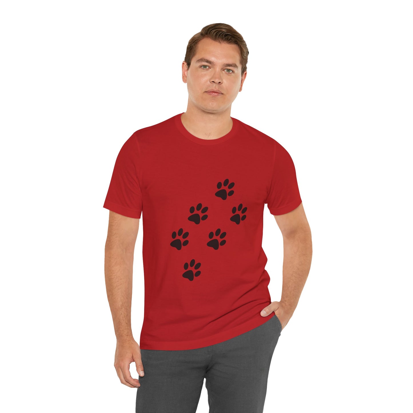 Paw Print Short Sleeve Tee | Unisex Animal Lover Shirt, Pet Owner Gift, Casual Wear, Gifts for Dog Lovers, Comfortable T-Shirt