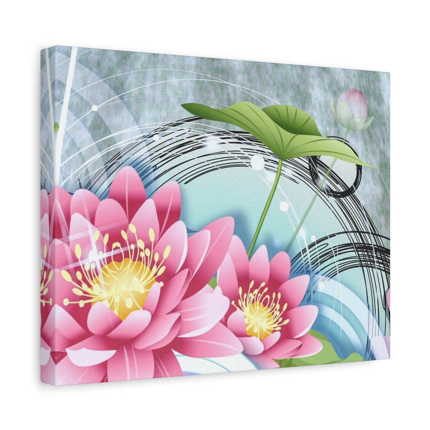 Lotus Blossom Matte Canvas Wall Art — Stretched 1.25" Decorative Print