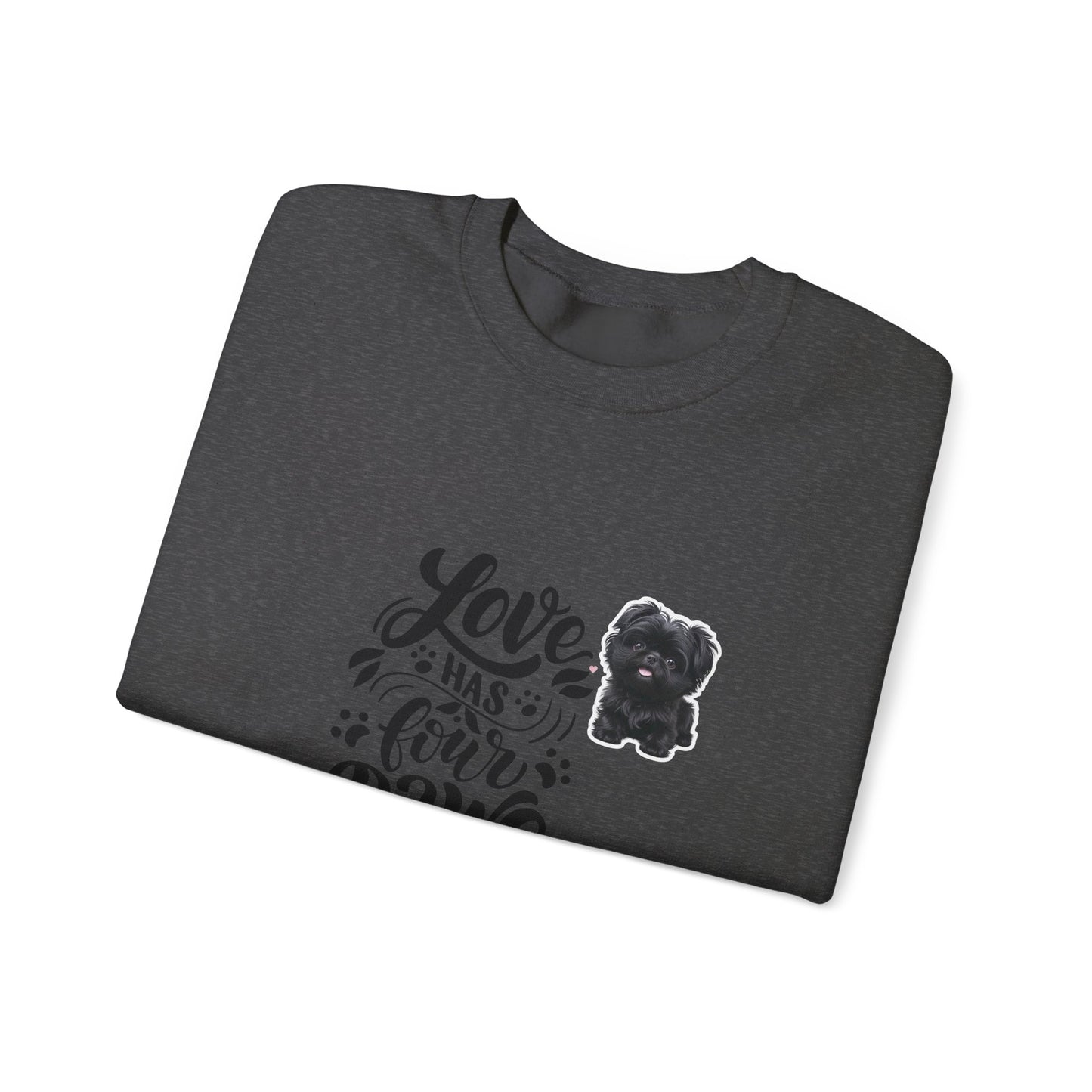 Crewneck Sweatshirt - "Love Has Four Paws" Dog Lover Graphic