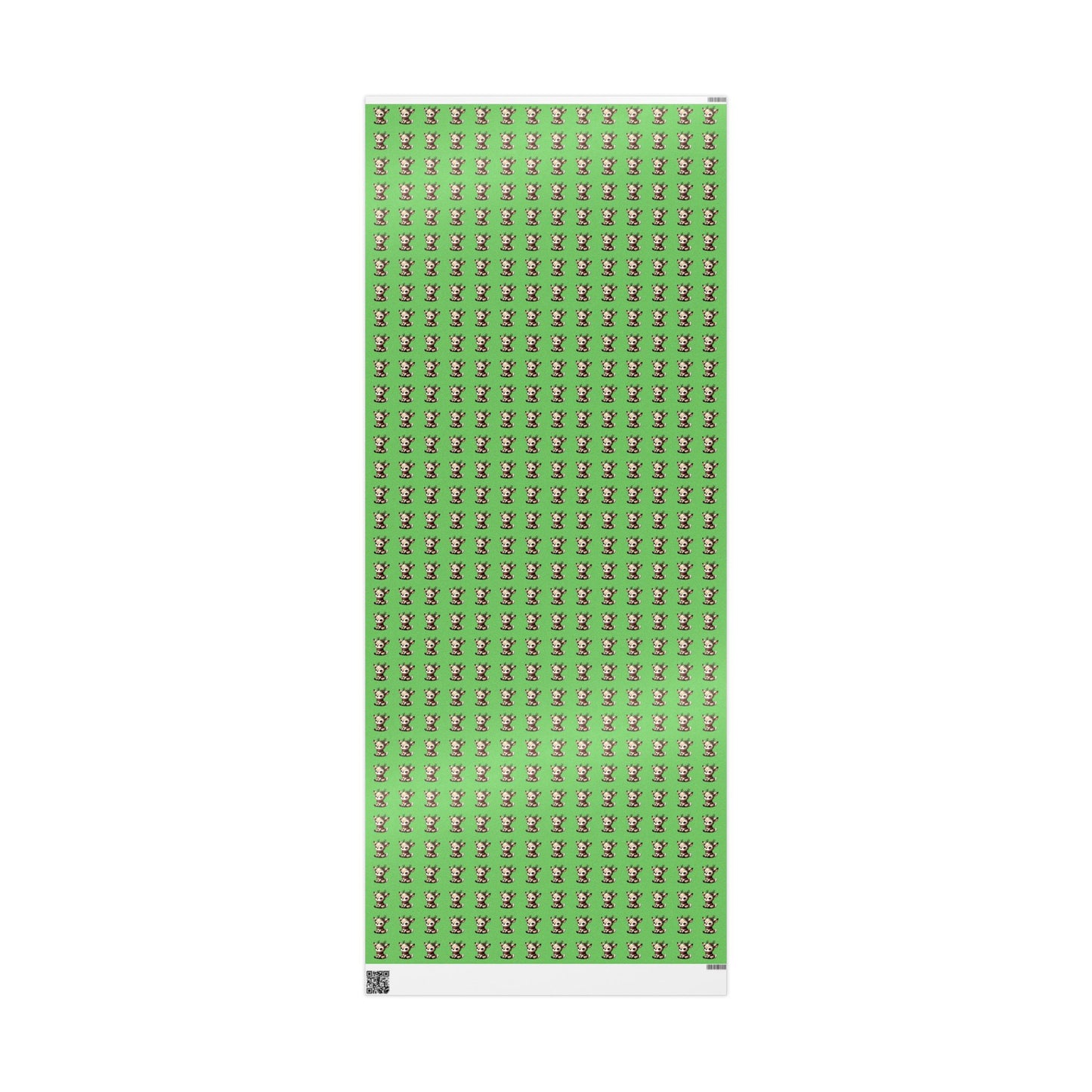 Green Reindeer Pattern Wrapping Paper — Cute Holiday Gift Wrap