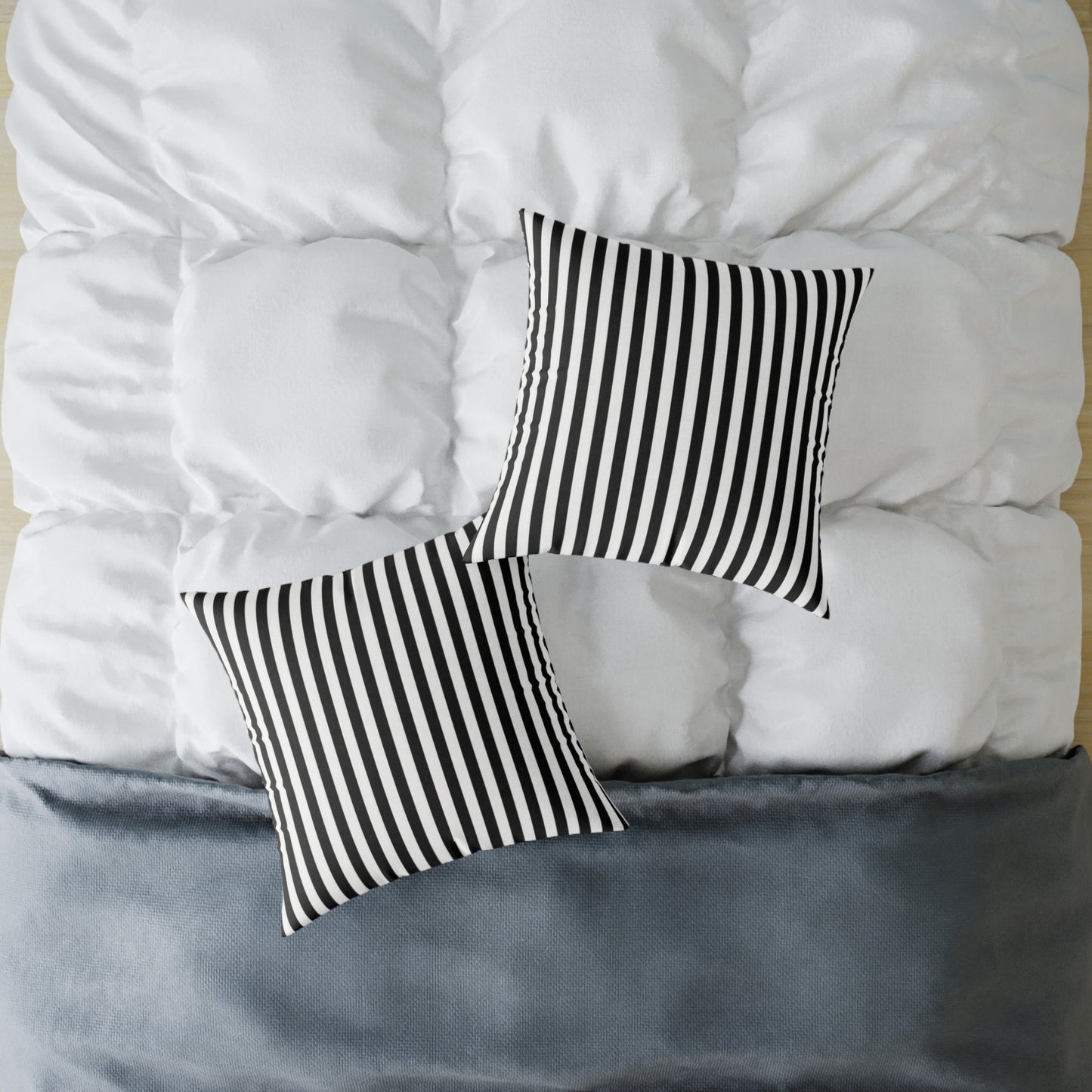 Black & White Vertical Stripe Throw Pillow — Modern Decorative Cushion