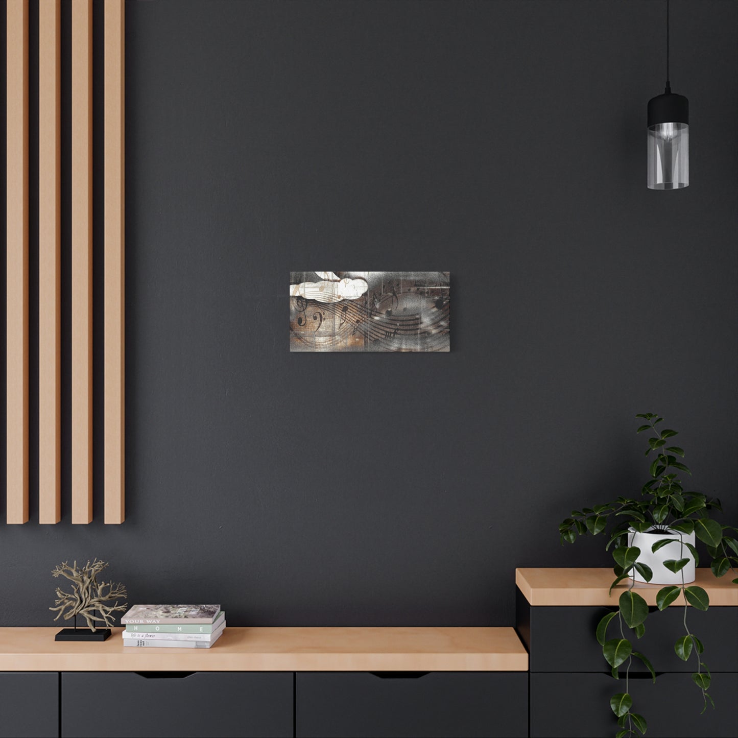 Abstract Musical Notes Matte Stretched Canvas Art (1.25")