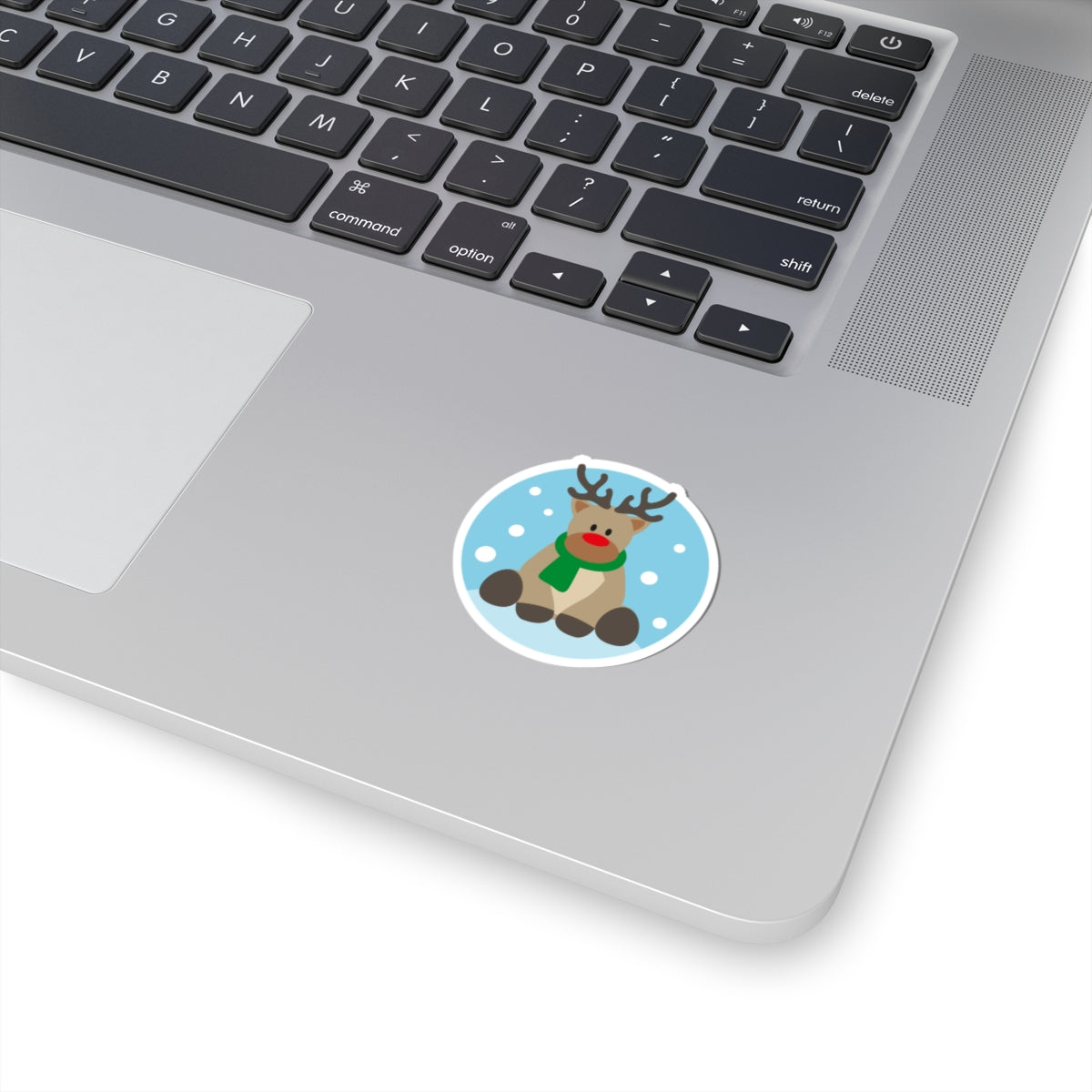 Reindeer Holiday Kiss-Cut Sticker — Cute Christmas Laptop Decal