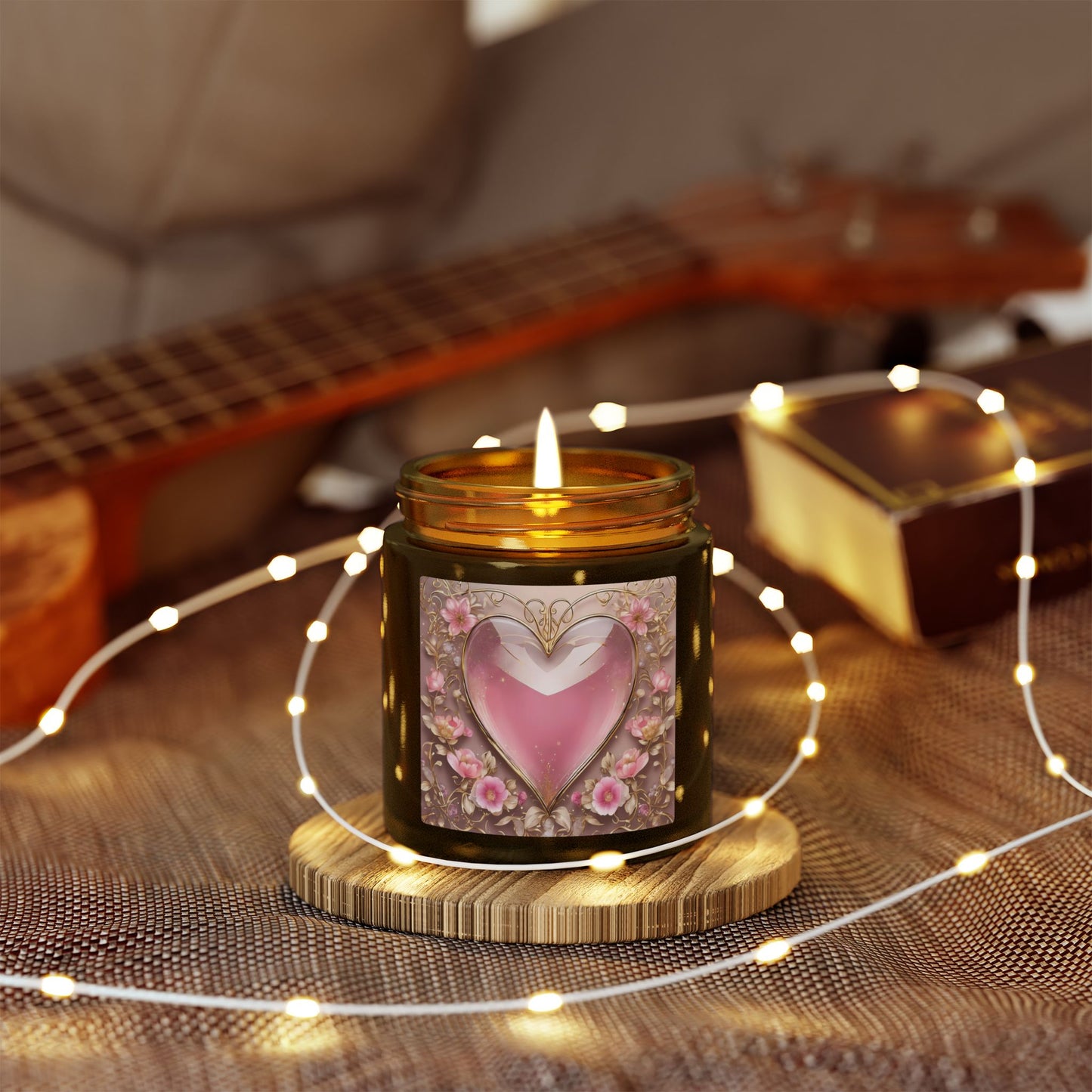 Coconut Apricot Heart Scented Candle (4oz/9oz)