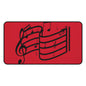 Music Notes Red Desk Mat – Musical Staff Mouse Pad for Musicians & Home Office