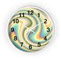 Swirl Pastel Wall Clock — Retro Psychedelic Timepiece for Home Decor