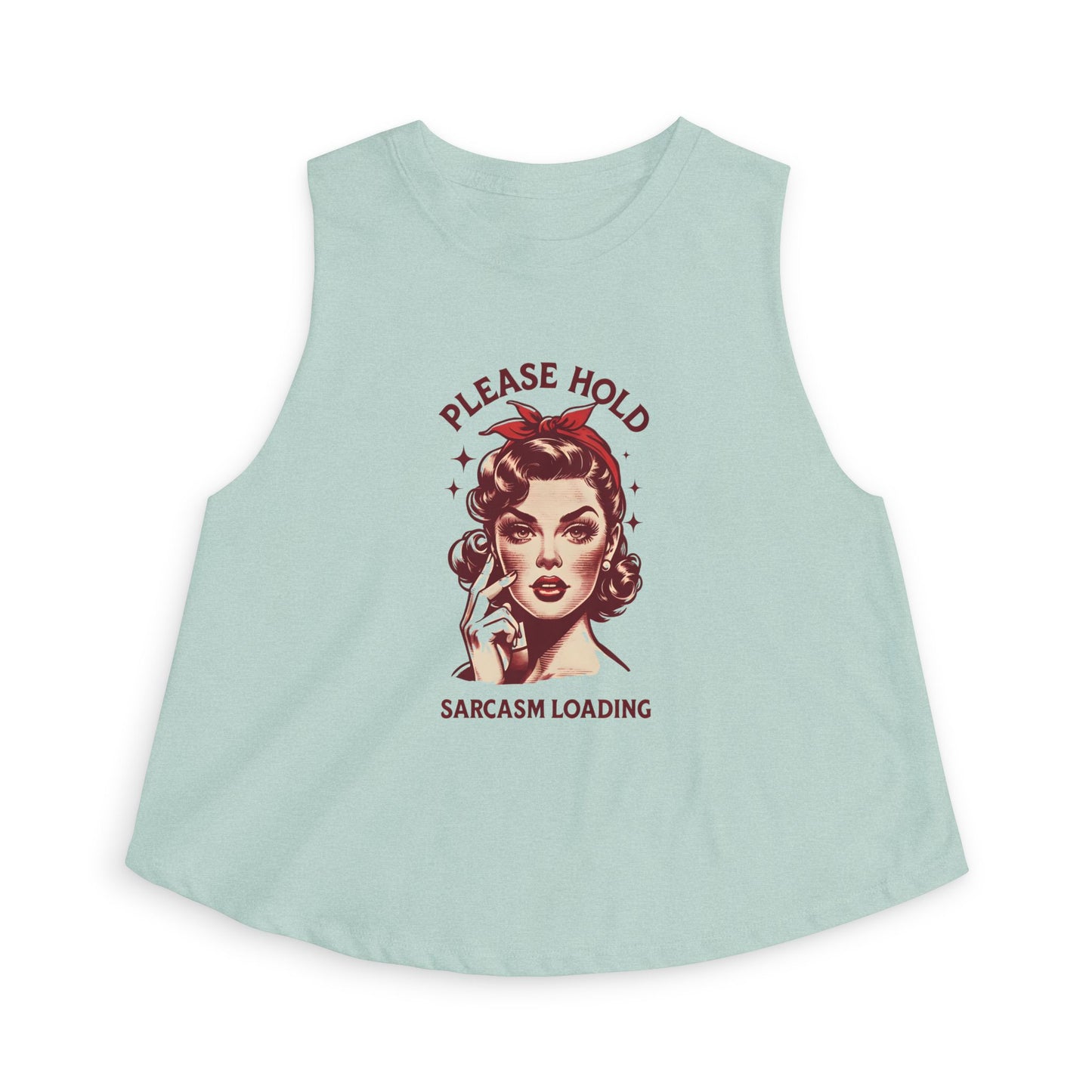 Women's Crop Top — 'Please Hold, Sarcasm Loading' Retro Pin-Up Tank