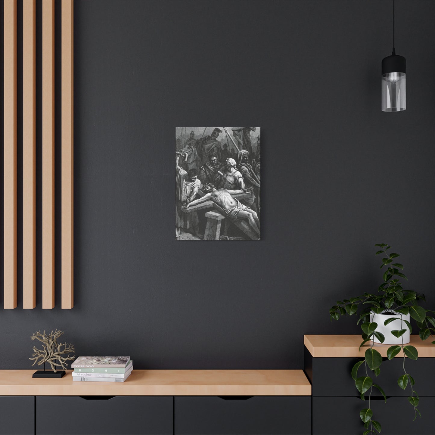 Crucifixion Art Matte Canvas Print – Stretched Religious Wall Decor