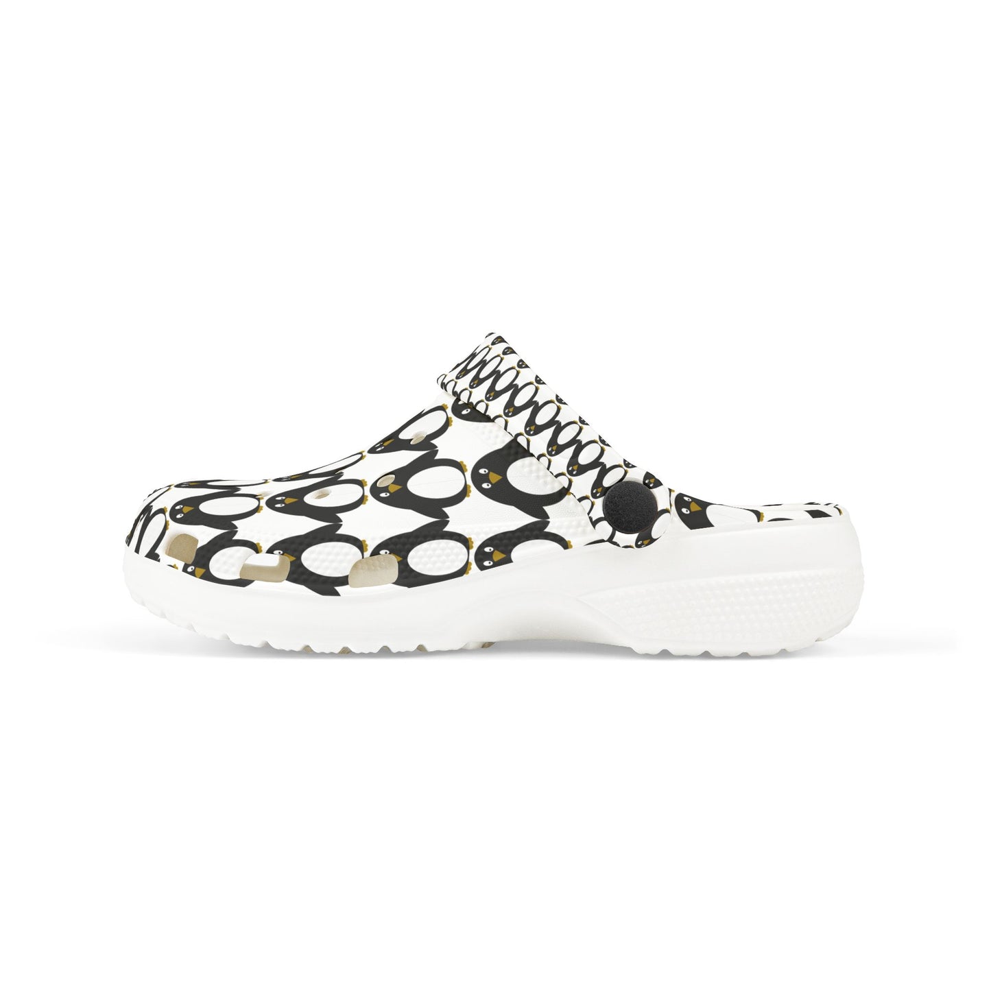 Kids Penguin Print EVA Foam Clogs — Cute Black & White Slip-On Sandals