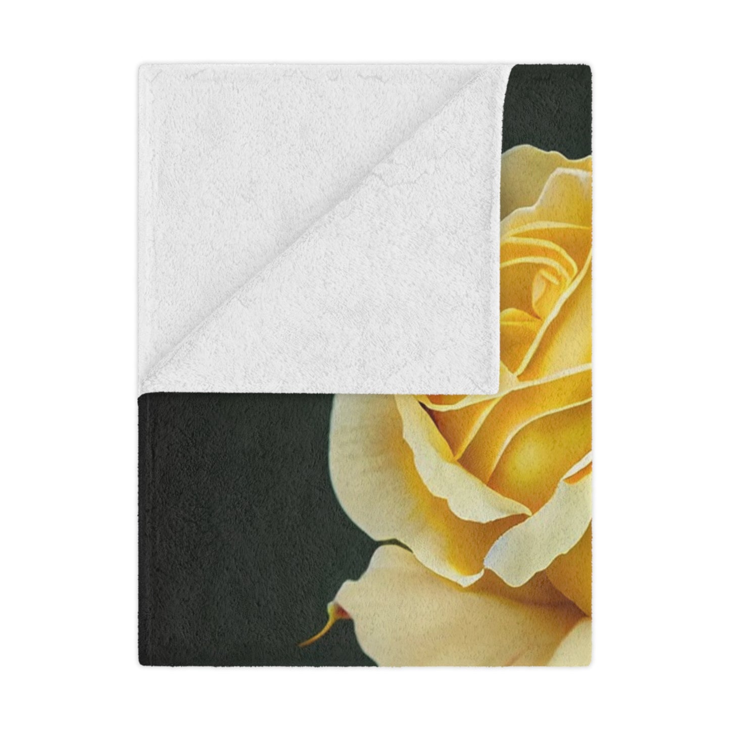 Yellow Rose Minky Blanket — Vintage Botanical Throw for Bedroom & Living Room