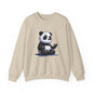 Crewneck Sweatshirt — Meditating Panda Graphic Cozy Pullover