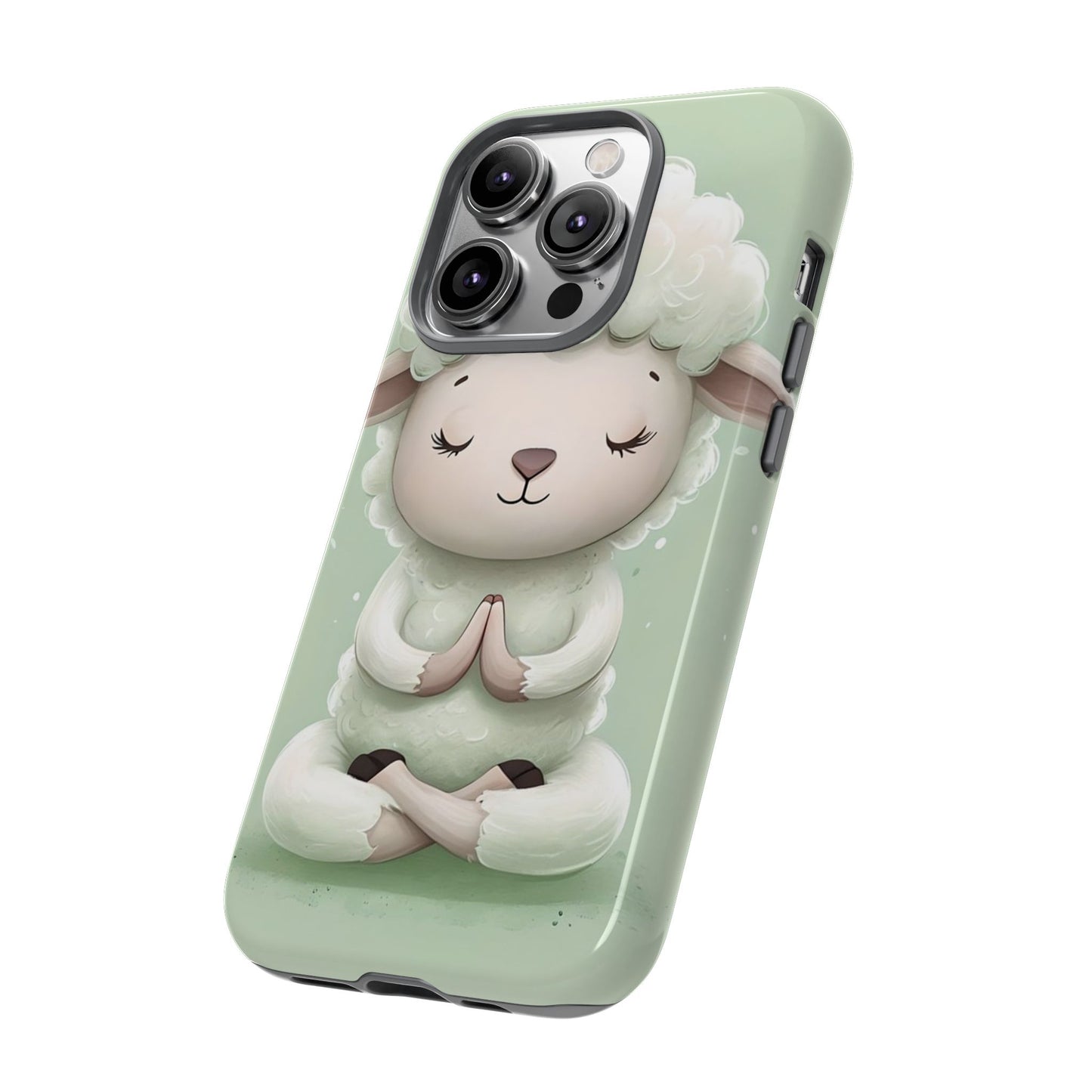 Meditating Lamb Phone Case — Cute Pastel Protective iPhone Cover