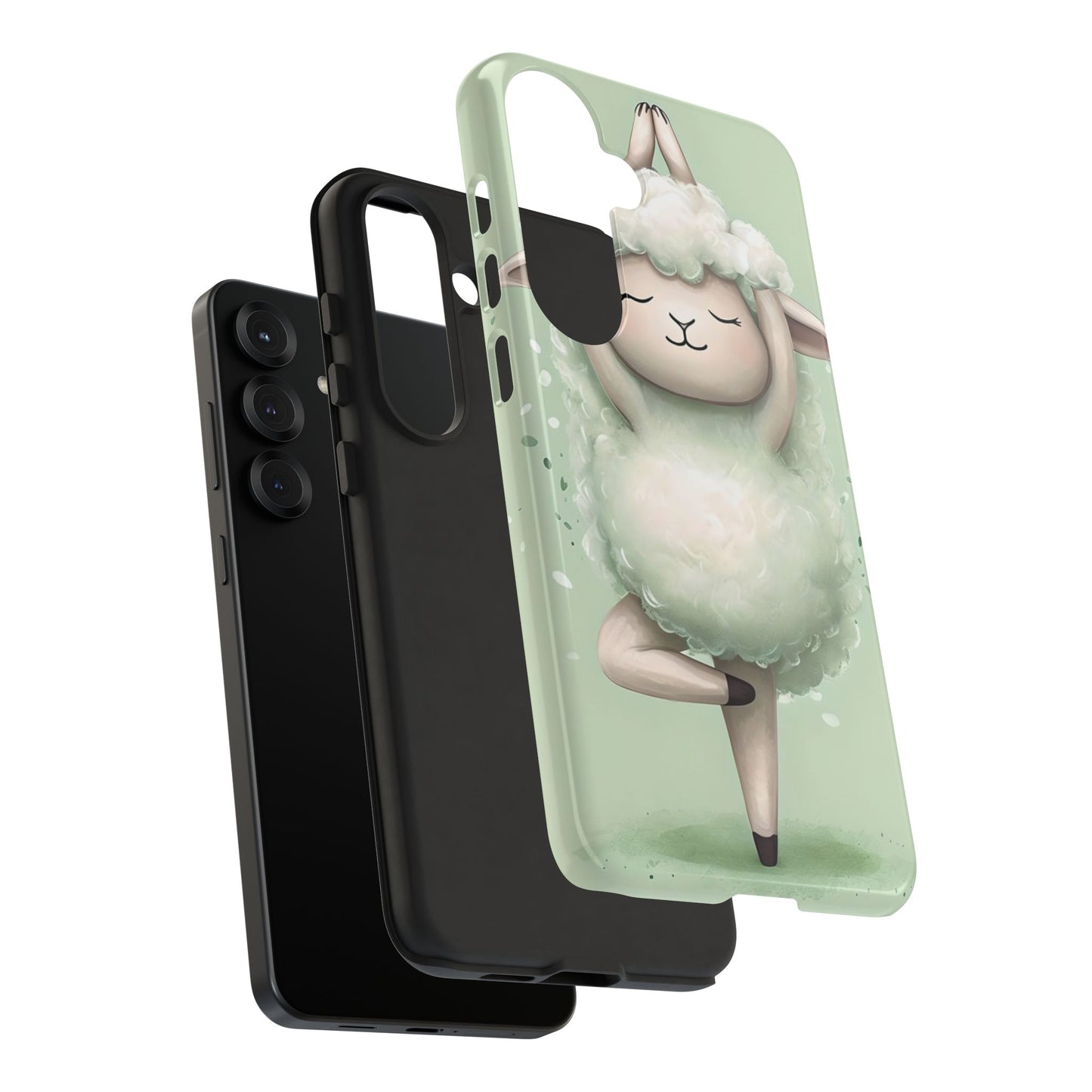 Cute Yoga Sheep Phone Case — Pastel Lamb Ballerina Protective Cover