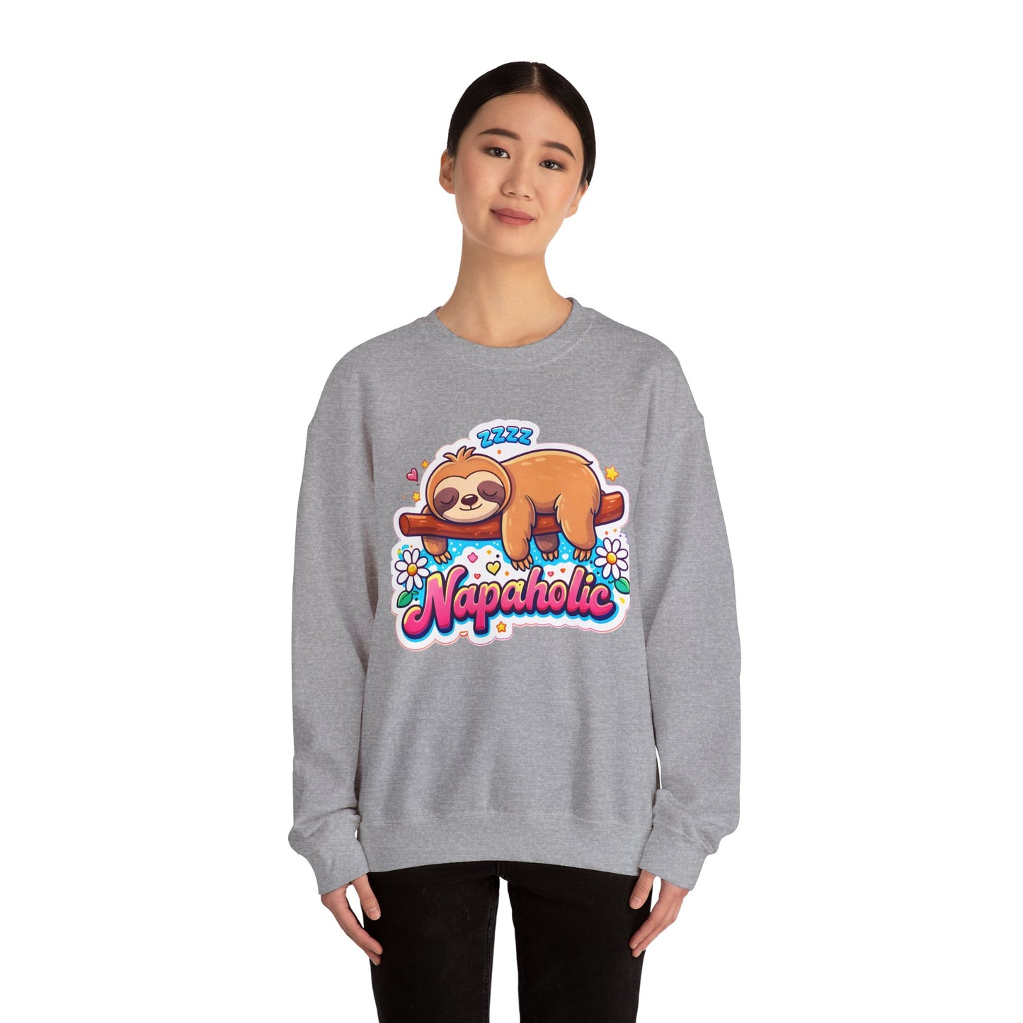 Napaholic Sweatshirt — Cute Sloth Nap Lover Crewneck