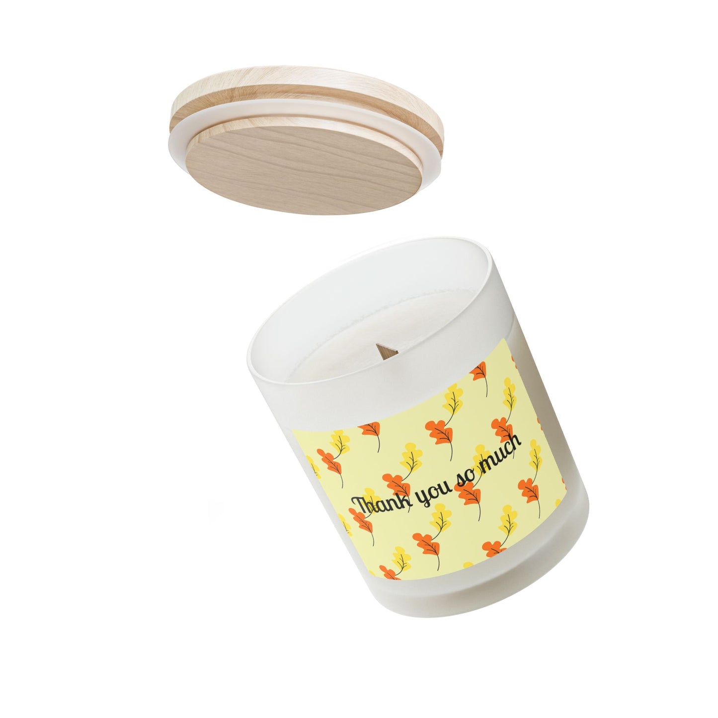 Thank You So Much Frosted Glass Candle — 11oz Floral Gratitude Scented Candle