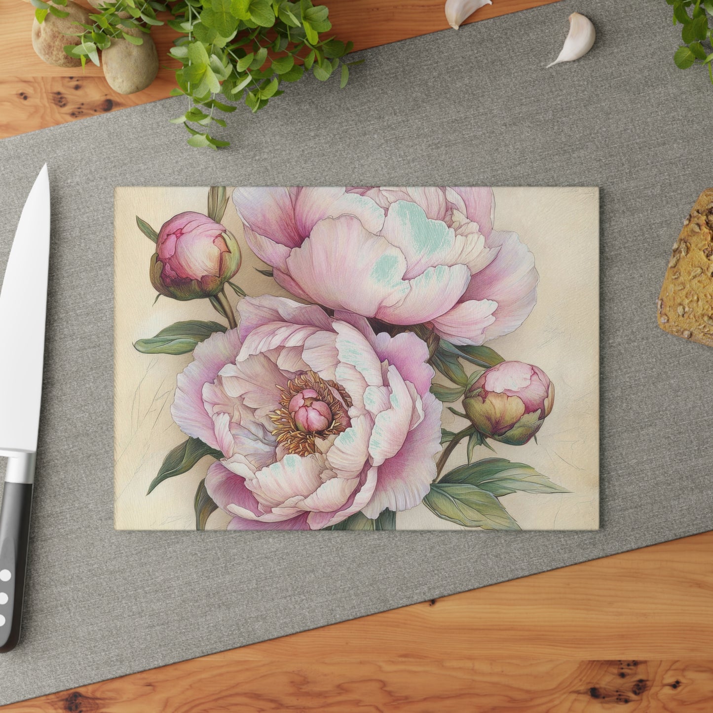 Floral Glass Cutting Board