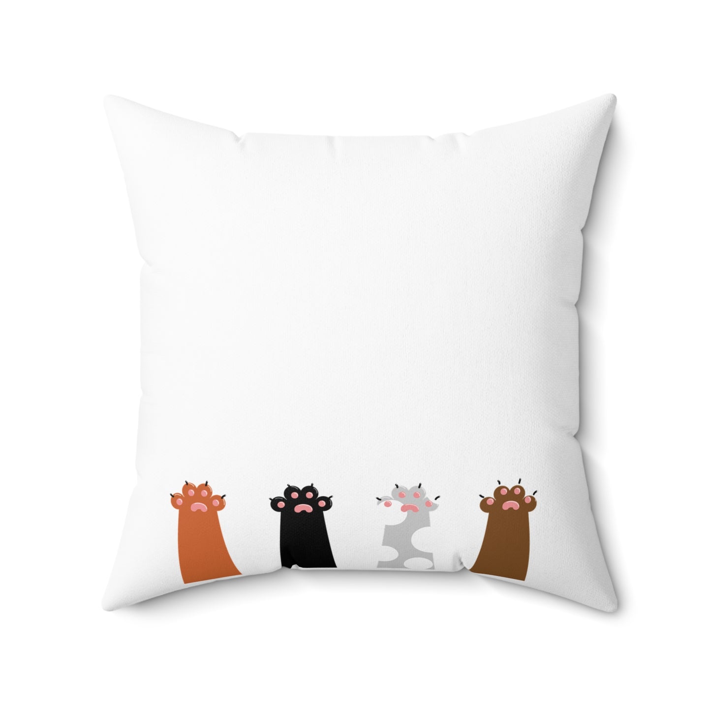 Cute Cat Row Decorative Throw Pillow — Kawaii Kitten Accent Cushion