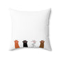 Cute Cat Row Decorative Throw Pillow — Kawaii Kitten Accent Cushion