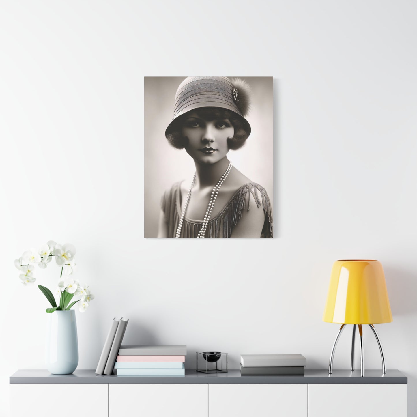 Vintage 1920s Flapper Portrait Canvas