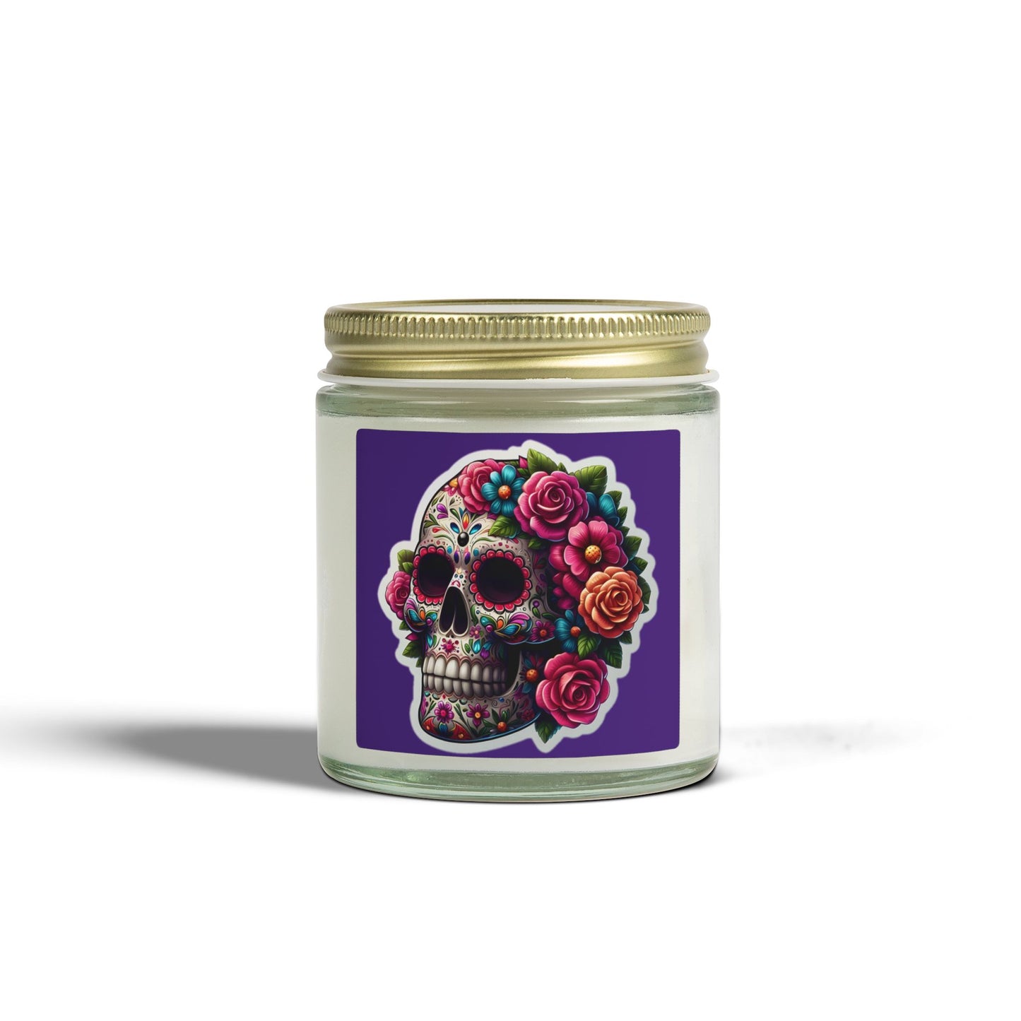 Day of the Dead Sugar Skull Scented Candle — Coconut Apricot Wax (4oz & 9oz)