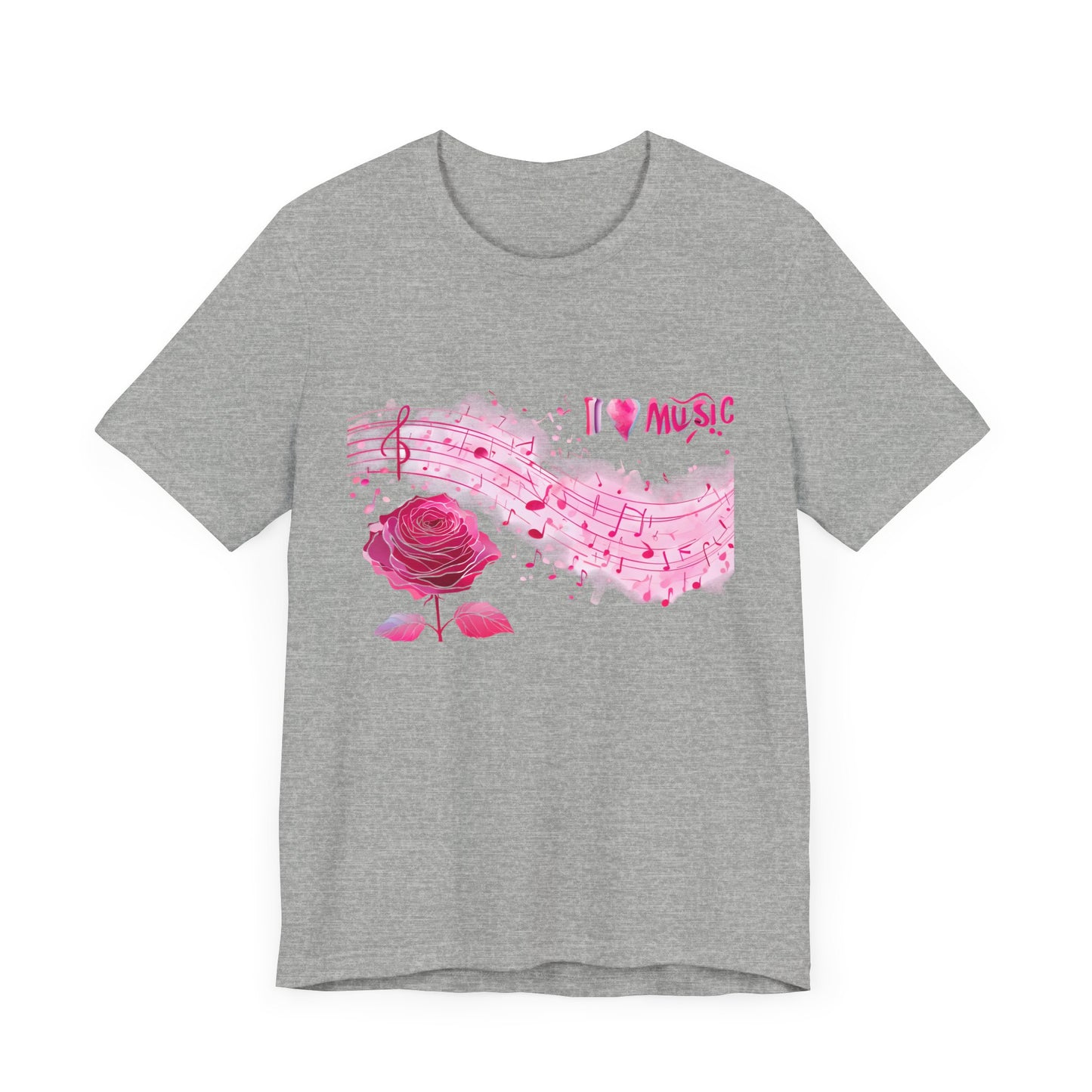 I Love Music Tee, Music Lover Shirt, Floral Music Notes Top