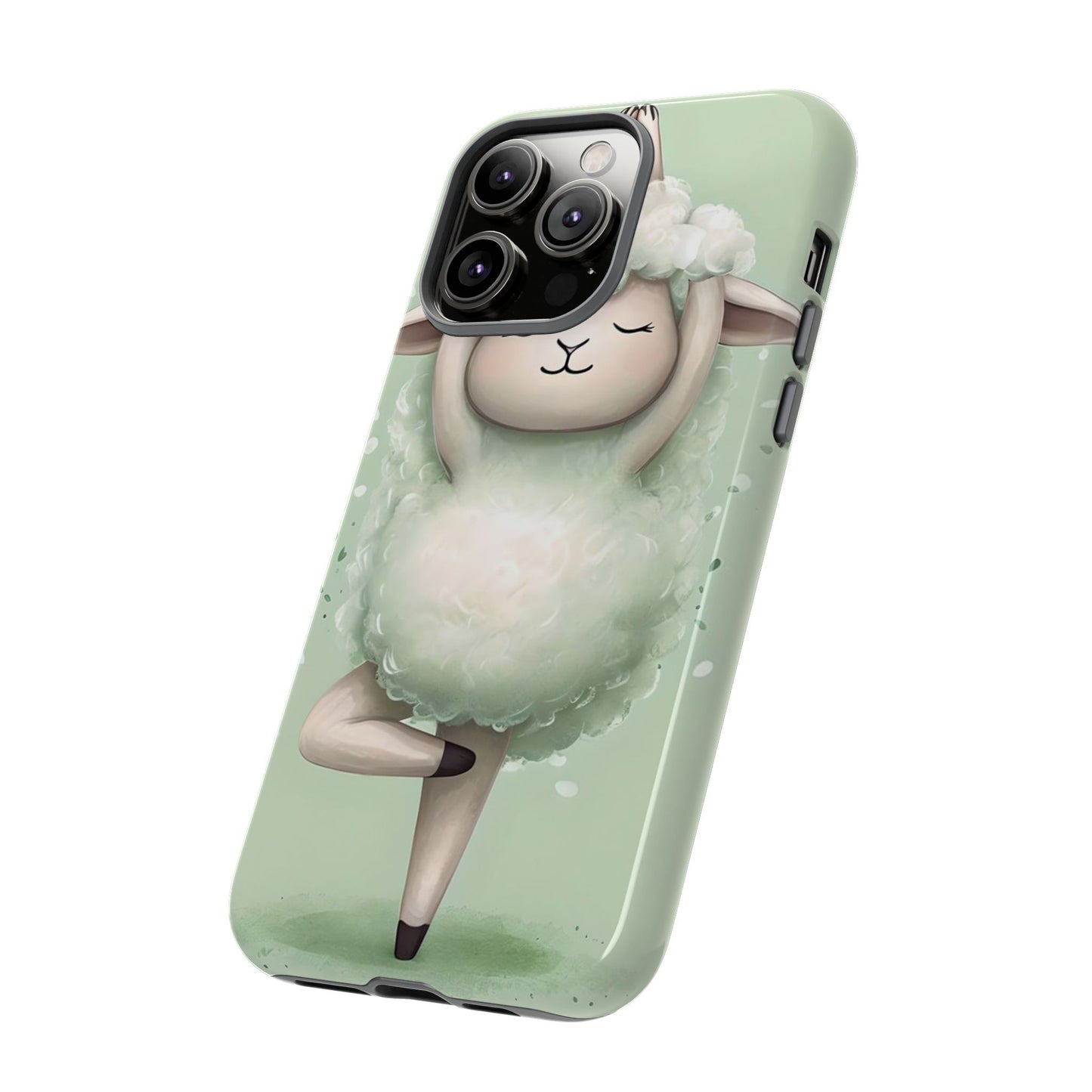 Cute Yoga Sheep Phone Case — Pastel Lamb Ballerina Protective Cover