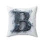 Smoky Monogram 'B' Decorative Pillow — Personalized Initial Accent Cushion