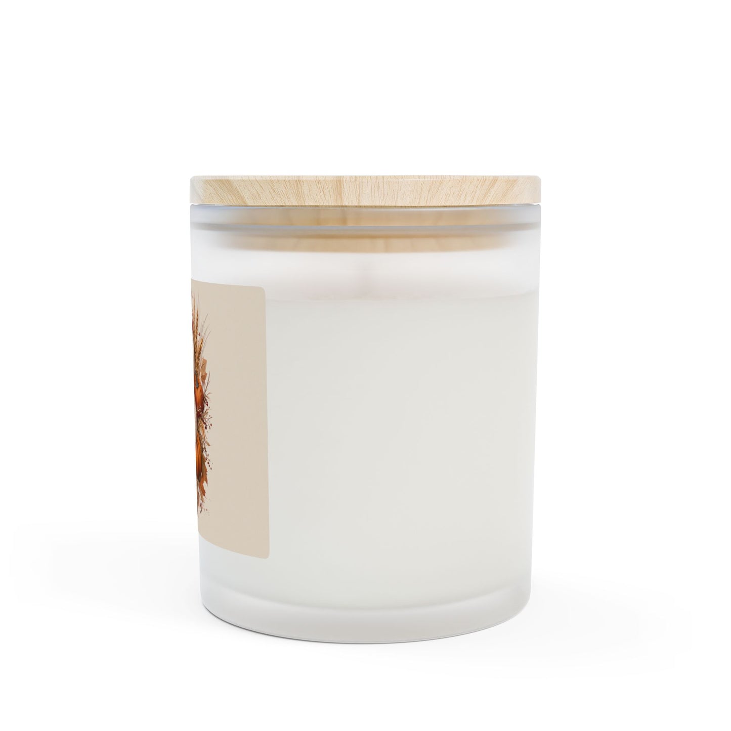 Autumn Monogram Candle — Frosted 11oz Pumpkin Initial "B"