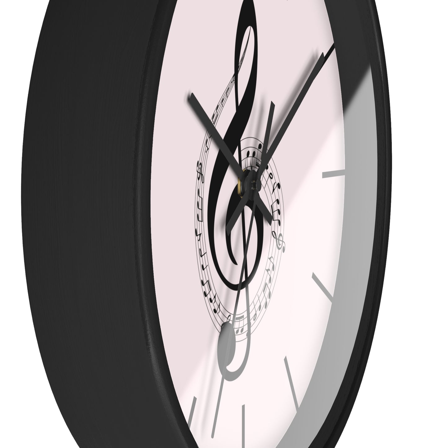 Musical Treble Clef Wall Clock — Pink Music Note Timepiece for Music Lovers