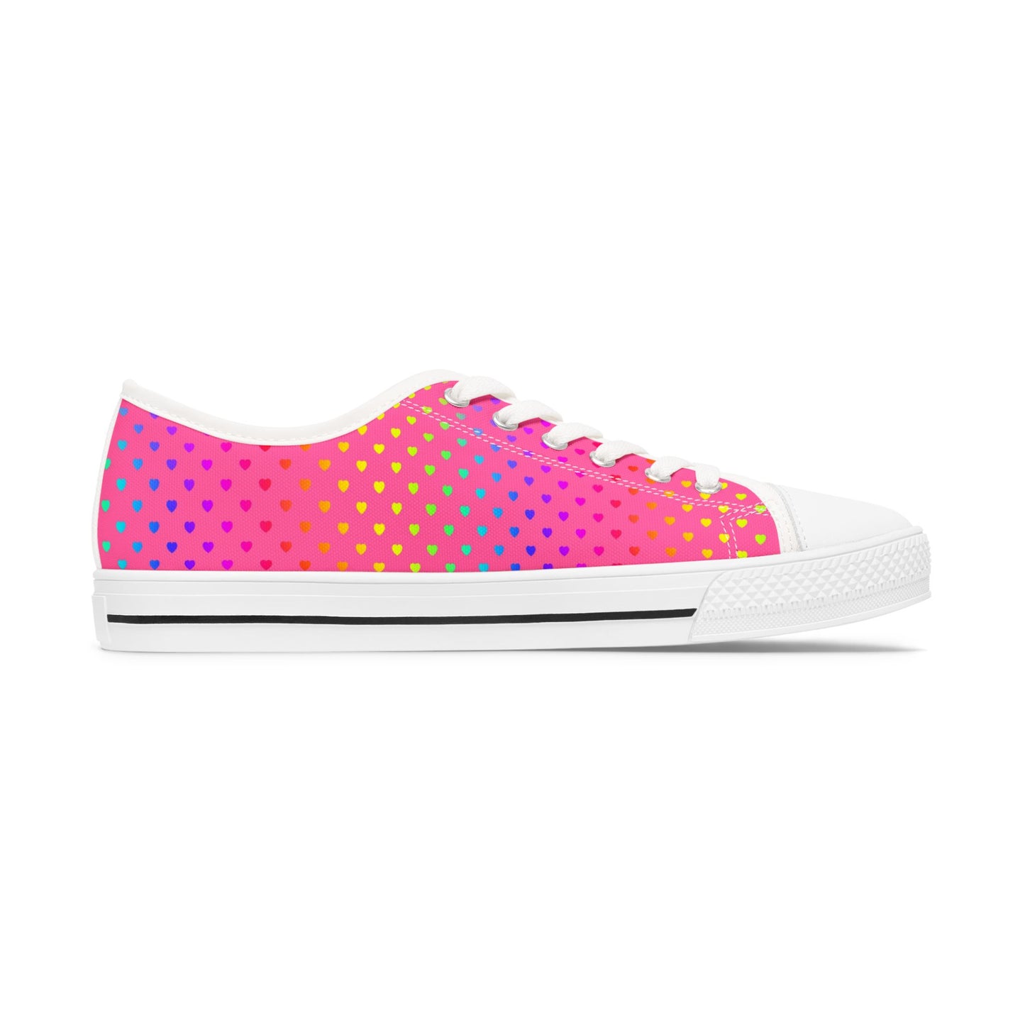 Low Top Sneakers — Pink Gradient Polka Dot Casual Shoes for Women