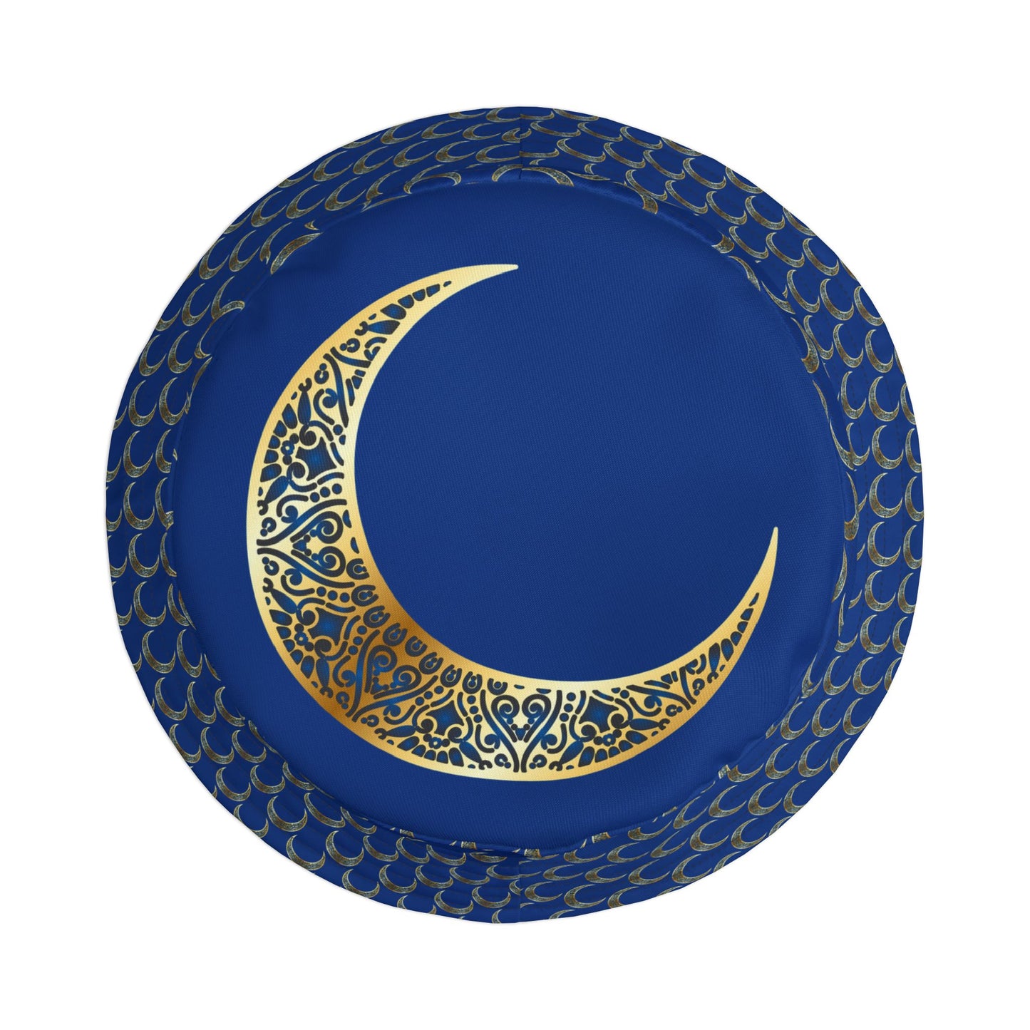 Blue Crescent Moon Pattern Bucket Hat - Stylish Sun Protection, Summer Hat, Festival Accessories, Beach Wear, Gift Ideas