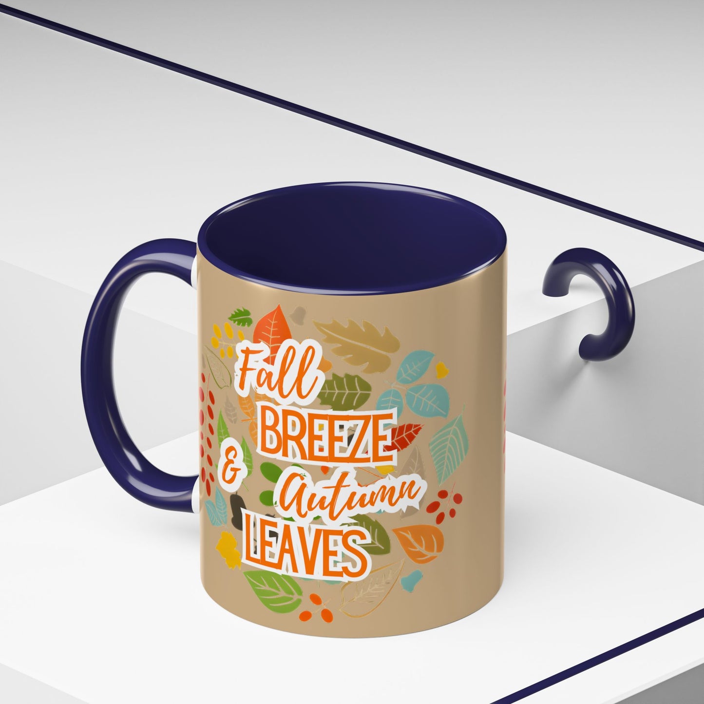 Fall Breeze & Leaves Coffee Mug, Autumn Mug, Seasonal Drinkware, Cozy Kitchen Decor, Perfect Gift for Fall Lovers
