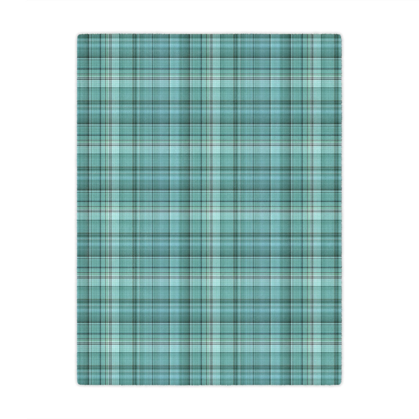 Teal Plaid Minky Blanket — Soft Cozy Plaid Throw for Home, Travel & Gifts