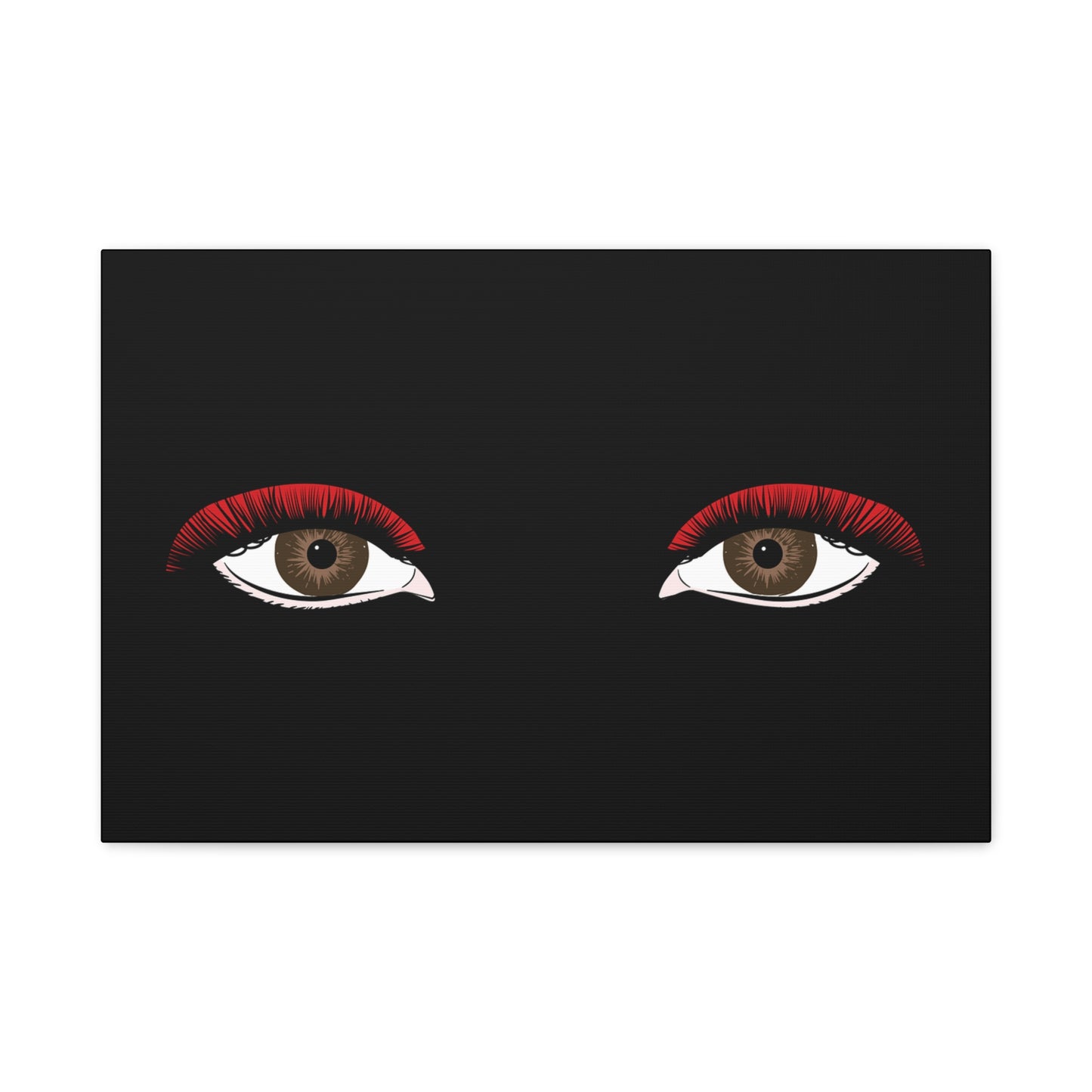 Red Lashes Wall Art Canvas — Glam Eyes Makeup Decor