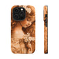 Vintage Floral Girl Magnetic Impact Phone Case — Protective iPhone Cover with Sepia Art