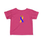 Infant Fine Jersey Tee with Blue and Yellow Ribbon, Cute Baby T-Shirt, Baby Shower Gift, Toddler Apparel, Infant Outfit, Newborn Clothes