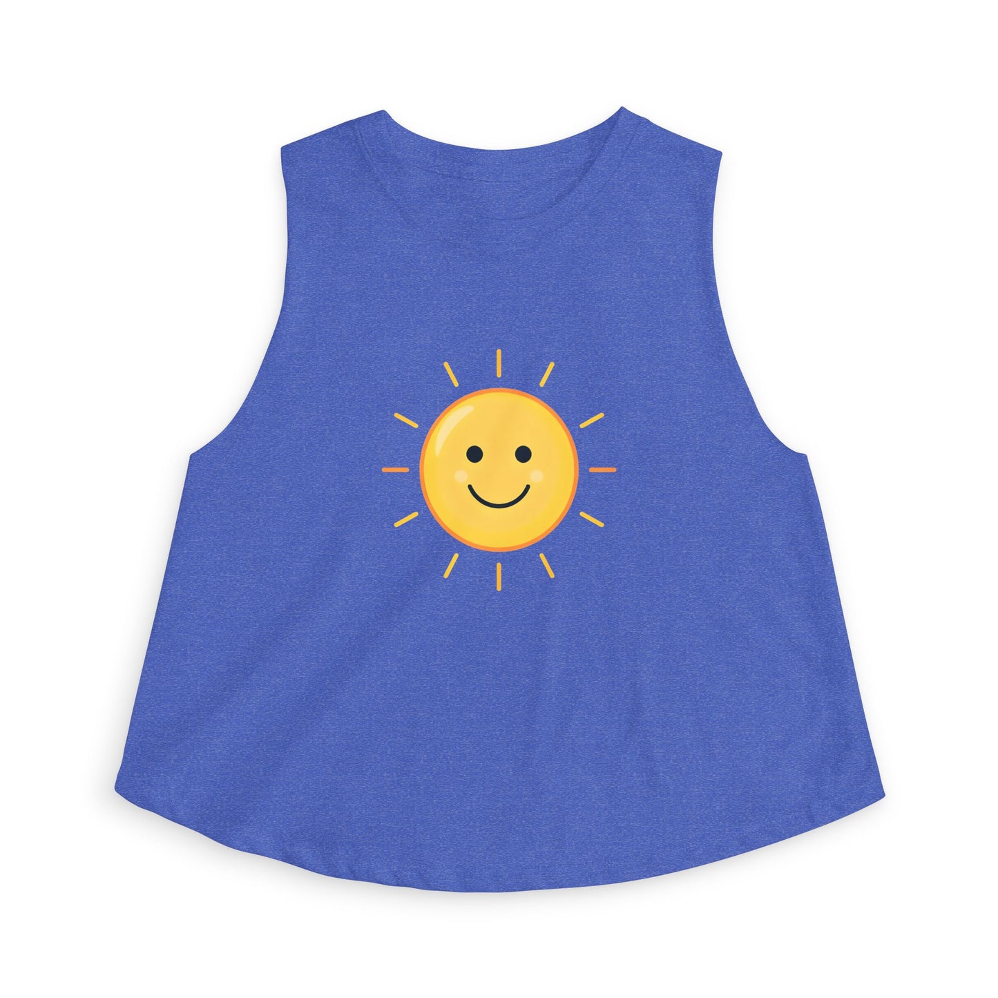 Smiley Sun Crop Top — Cute Sunny Face Women's Tank