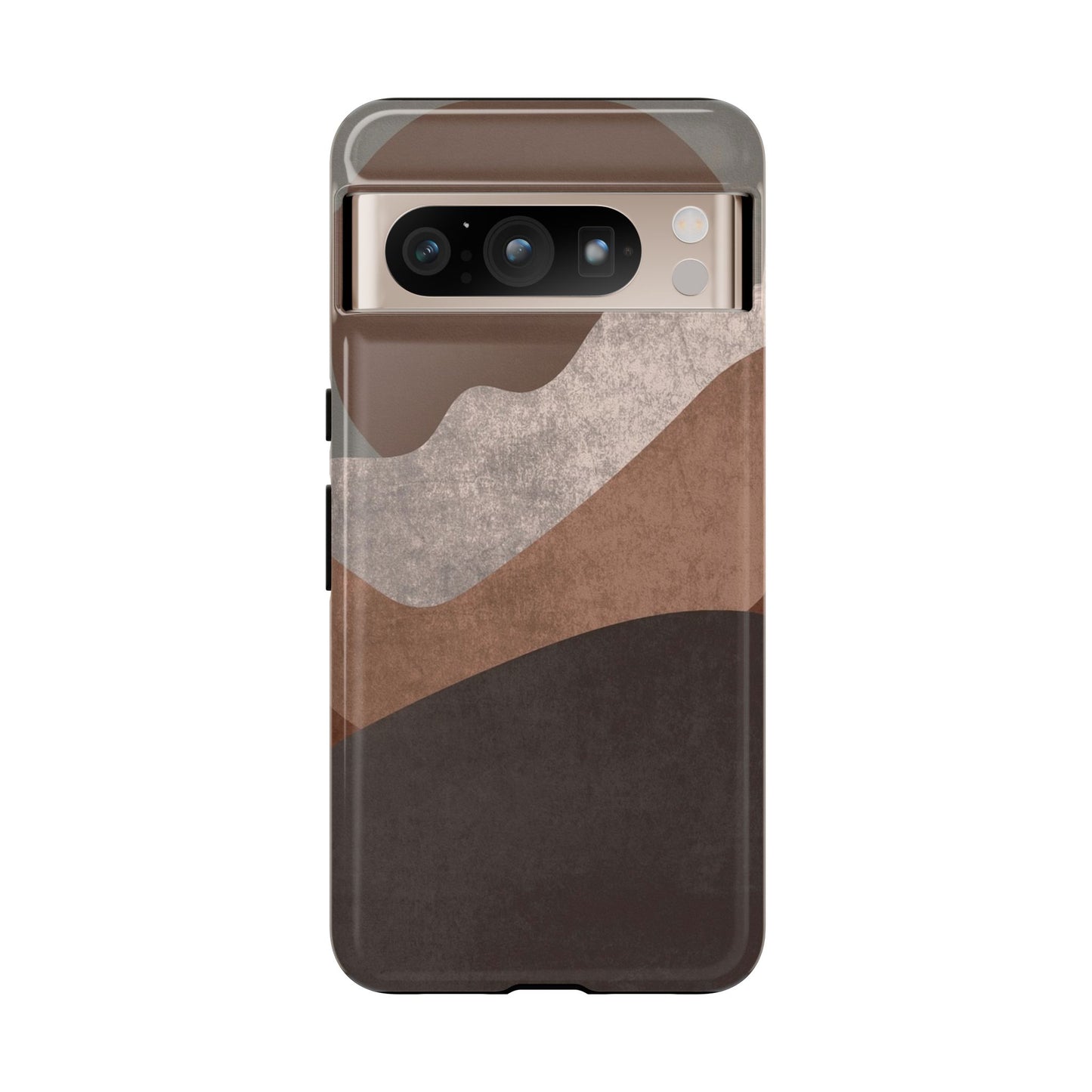 Abstract Earthtone Phone Case — Brown Layered Rugged Tough Case