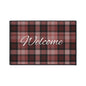 Welcome Plaid Heavy-Duty Floor Mat — Red Buffalo Check Doormat